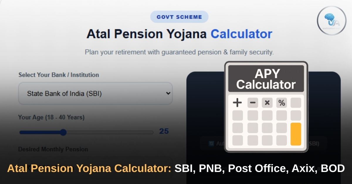 Atal Pension Yojana Calculator 2026 SBI, PNB, Post Office, Axix, BOD