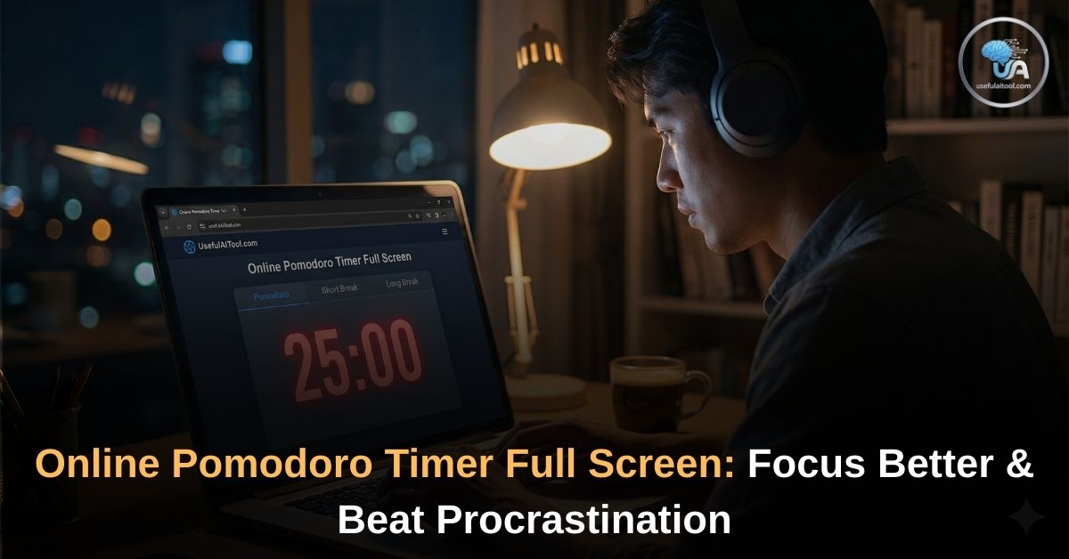 Online Pomodoro Timer Full Screen Focus Better & Beat Procrastination