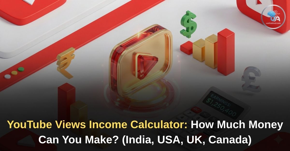 YouTube Views Income Calculator 2026 How Much Money Can You Make (India, USA, UK, Canada)
