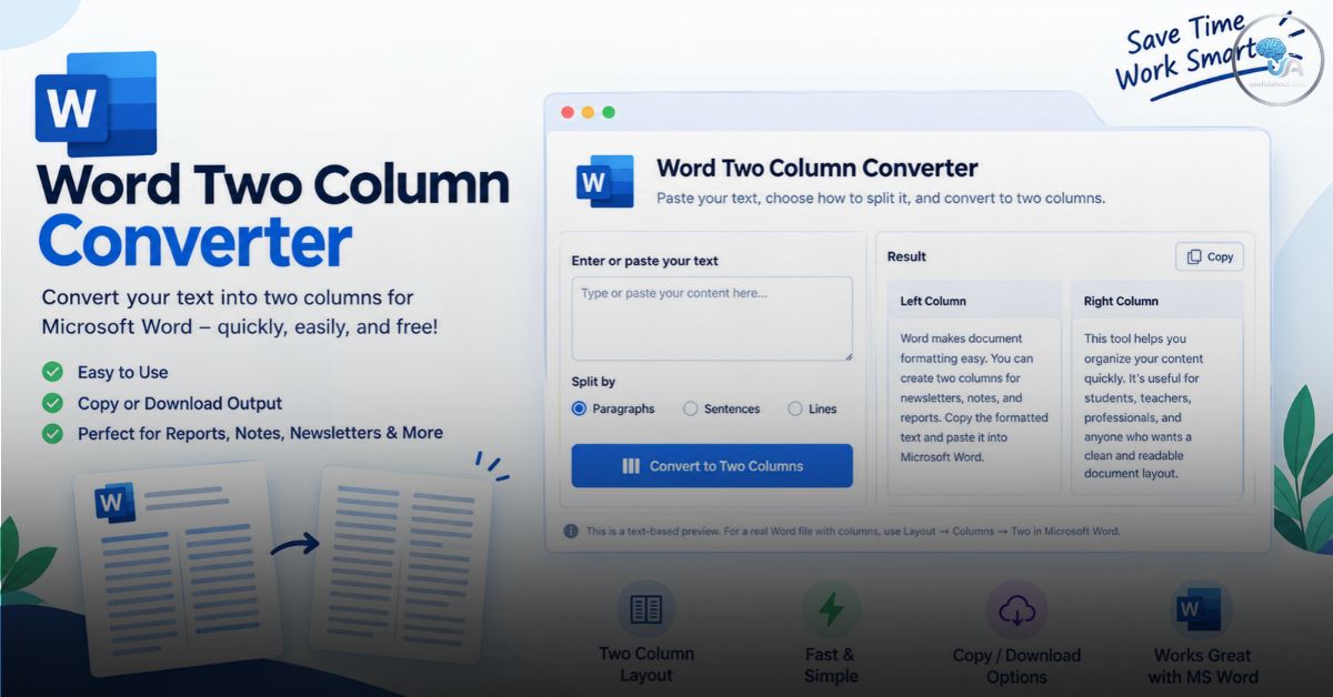 Word Two Column Converter Online Free – Format Text for Microsoft Word